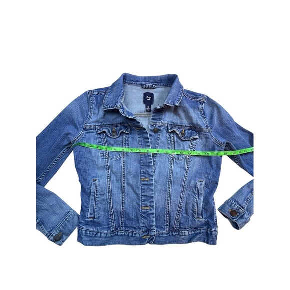Gap Y2K Jean Jacket Medium Wash Blue Indigo Denim Size Small - Picture 5 of 9